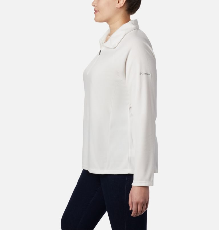 Women's Columbia Glacial IV 1/2 Zip Sweatshirts White | Plus Size CA-JL8A5